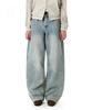 Sekeonmonollogeu [Otmisae Mihol Collaboration] Curved Tapered Barrel-Fit Denim Pants [Lblue]_Sept072Lblue