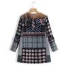 Europäische und amerikanische Damen Freizeitjacke mit Druck, Karomuster, aus Baumwolle und Leinen, Plüsch, mit Kapuze und Reißverschluss