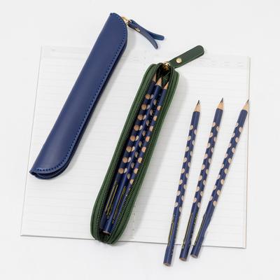Stationery Bag Multi-Functional Design Slim Pencil Case Organizer Imitation Leather Compact Portable Pen Storage Pouch