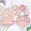 RuHan Silicone Integrated Baby Plate & Bowl Feeding Set