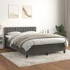 Box Spring Bed with Mattress Dark Gray 140 x 200 cm Velvet
