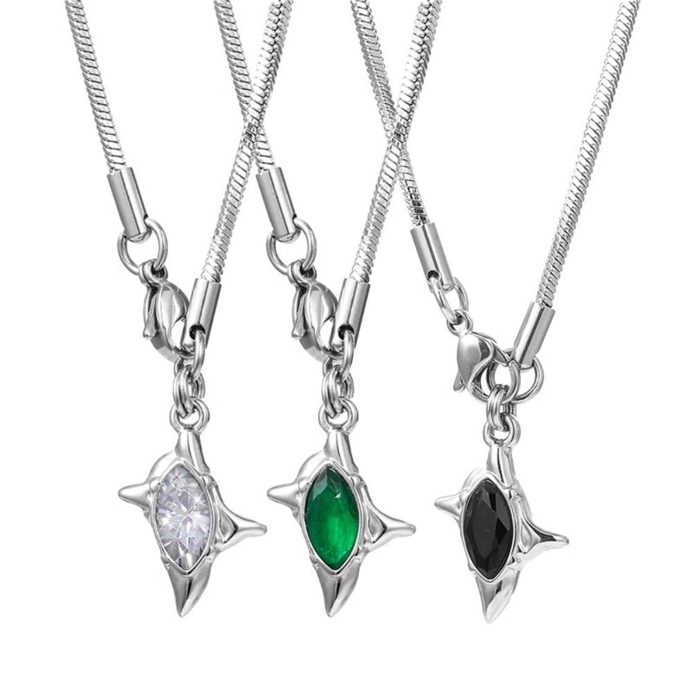 Cross Star Men Necklace Double Ring Shape Clavicle Chains  Daily Wear Choker