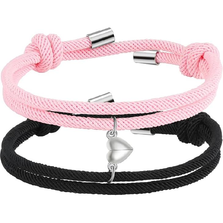 Couple Matching Bracelets, Bf and Gf Bracelets, Best Friend Bracelet,Stretch Adjustable Braid Bead Bracelets Jewelry for Him and Her