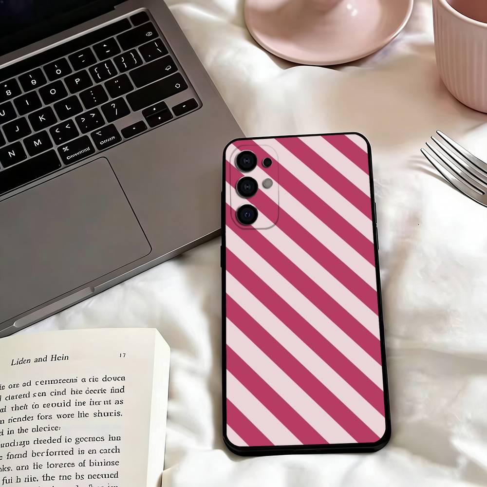 Burgundy White Stripe patterns Phone Case Black Silicone Soft For Samsung S25,S24,S21,S22,S23,S30,Ultra,S20,Plus,Fe,Lite