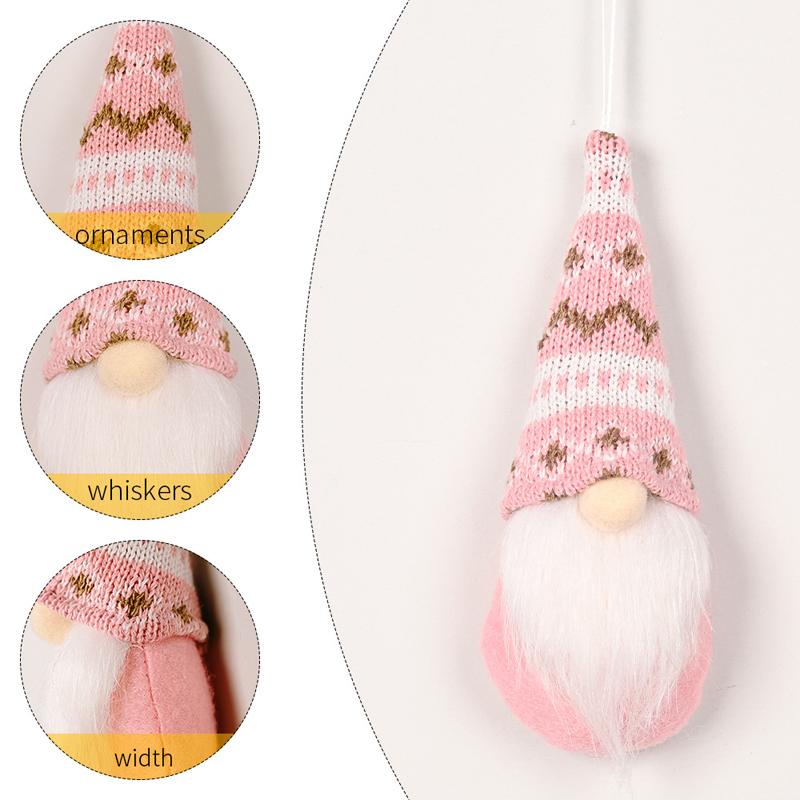 3Pcs Christmas Tree Hanging Gnome Plush Gonk Santa Doll Pendants Xmas Decoration
