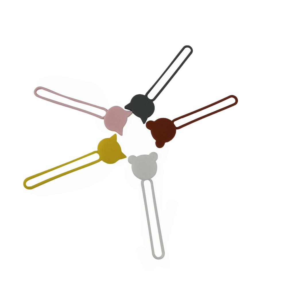 Silicone cable organizer winder brown
