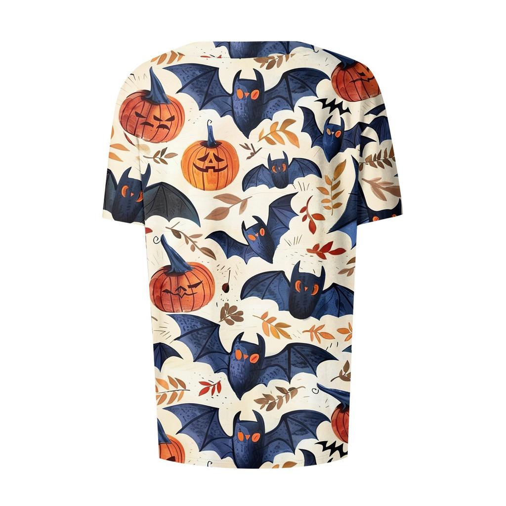 Women's Short Sleeved Patterned Pockets, Work Print Stand Up Collar, Single Breasted Protective Clothing, Cardigan Jacket, Top