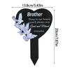 Remembrance Plaque Heart Shape Cemetery Memorials Gift Weatherproof Acrylic Engraved For Loved One Outdoor Decoration