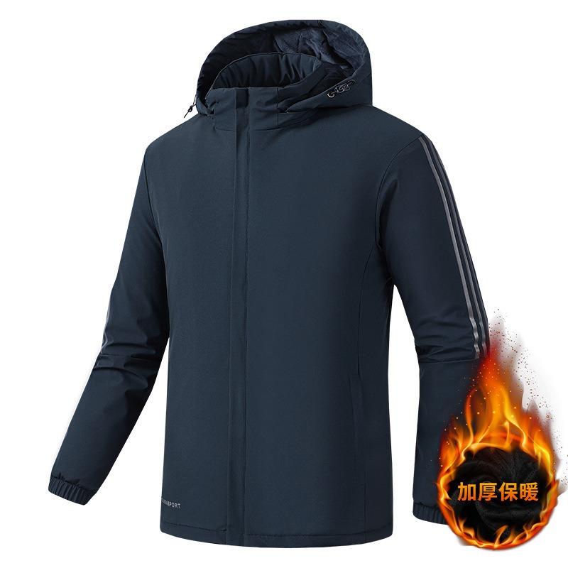Autumn and winter velvet short cotton-padded clothes men's fattened plus size thermal hooded feather jacket jacket top