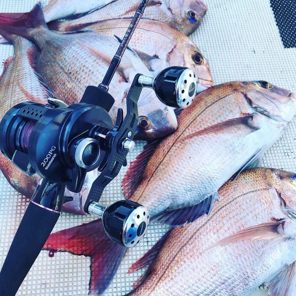 GOMEXUS Jigging Double Handle Power Handle for Shimano Grappler Baitcasting Reels (105mm)