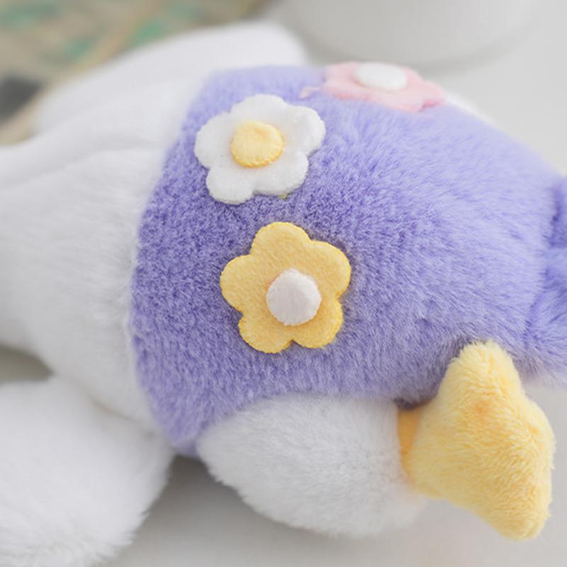 Süßes Blumengans-Plüschtier, weich gefüllt, Kawaii, kleine Tierpuppe, Cartoon-Tasche, Schlüsselanhänger, Anhänger für Kinder, Mädchen, Weihnachtsgeschenke