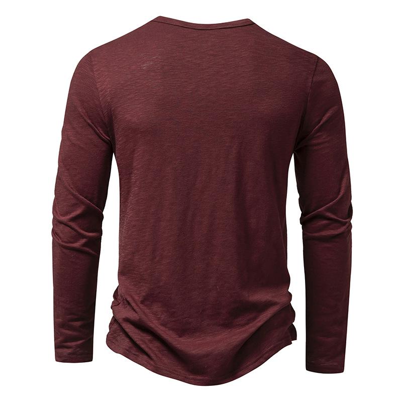 Men's Bamboo Cotton Henley Long Sleeve T-Shirt