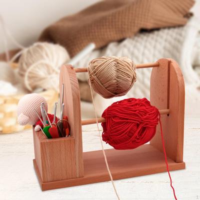 Holz Garn Halter Dispenser Stehen Ball Lagerung Rack Stabile Organizer für