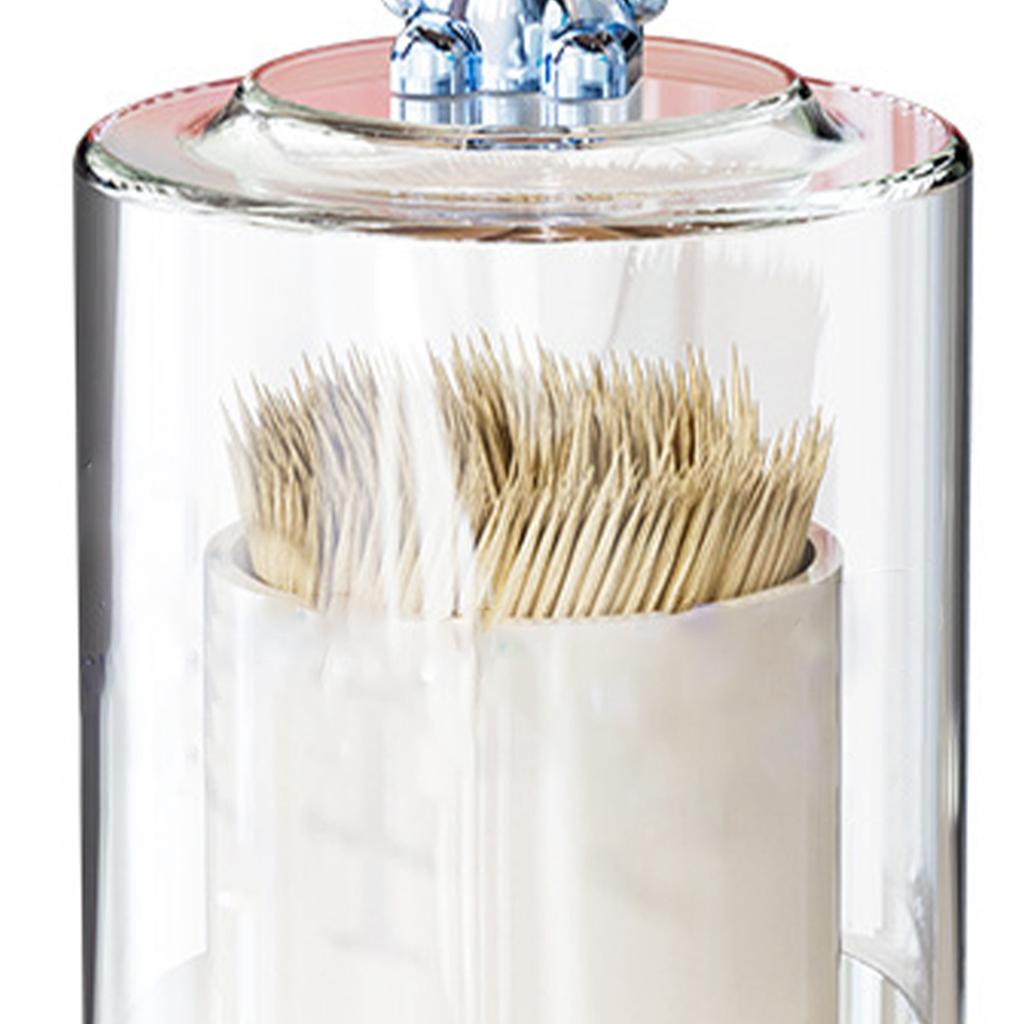 Tandenstokerhouder met Schattig Konijn Transparant Deksel Grote Capaciteit Ronde Tandenstokerdoos voor Keuken Restaurant