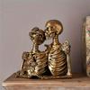 Elegante Gotische Statue Skelett Paar Figur Vintage Harz Liebe Ornament Haus Büro Dekor Romantische Halloween Display Handwerk