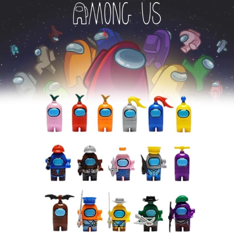 Exciting Space Among Us 16 Character Mini Building Blocks Perfect For Kids Playtime