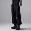 Li Ning CF Suo Tapered Fleece Warm Absorbent Heat Loose Knit Sports Pants Women Pants Black AKLUB58-4