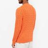 Polo Ralph Lauren Ss22 Solid Logo Embroidered Cable Knit Crewneck Sweater Men Sweater Orange 710775885-031