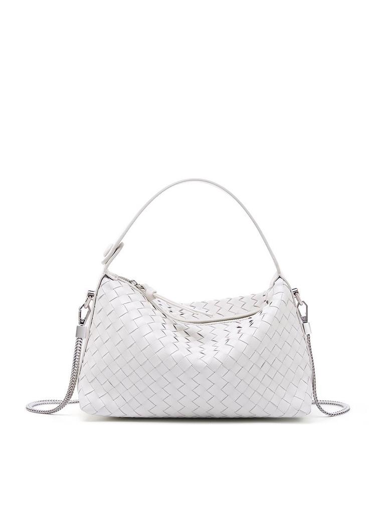 Genuine Leather Woven Dumpling Bag: Sheepskin Chain Messenger Pillow Handbag