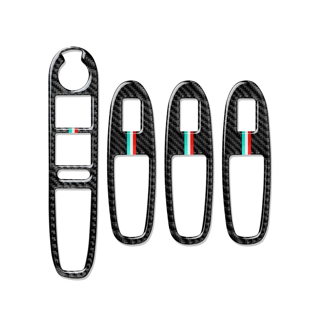 WZLN3 For Alfa Romeo 159 Brera Spider 2004-2011 Soft Carbon Fiber Car Window Lift Button Adjustment Panel Sticker Interior Accessories