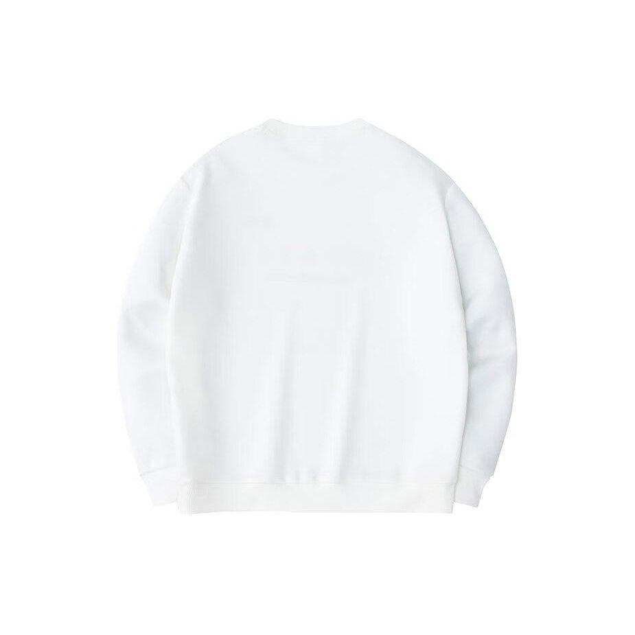 Anta Lifestyle Series Letter Print Easy Care Pullover Sports Long Sleeve Sweatshirt Men Sweatshirt Paper-White 152418732-1