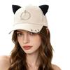 Metal Rings Hip Hop Cap Cat Ear Sunscreen Hat Creative Baseball Caps  Four Seasons