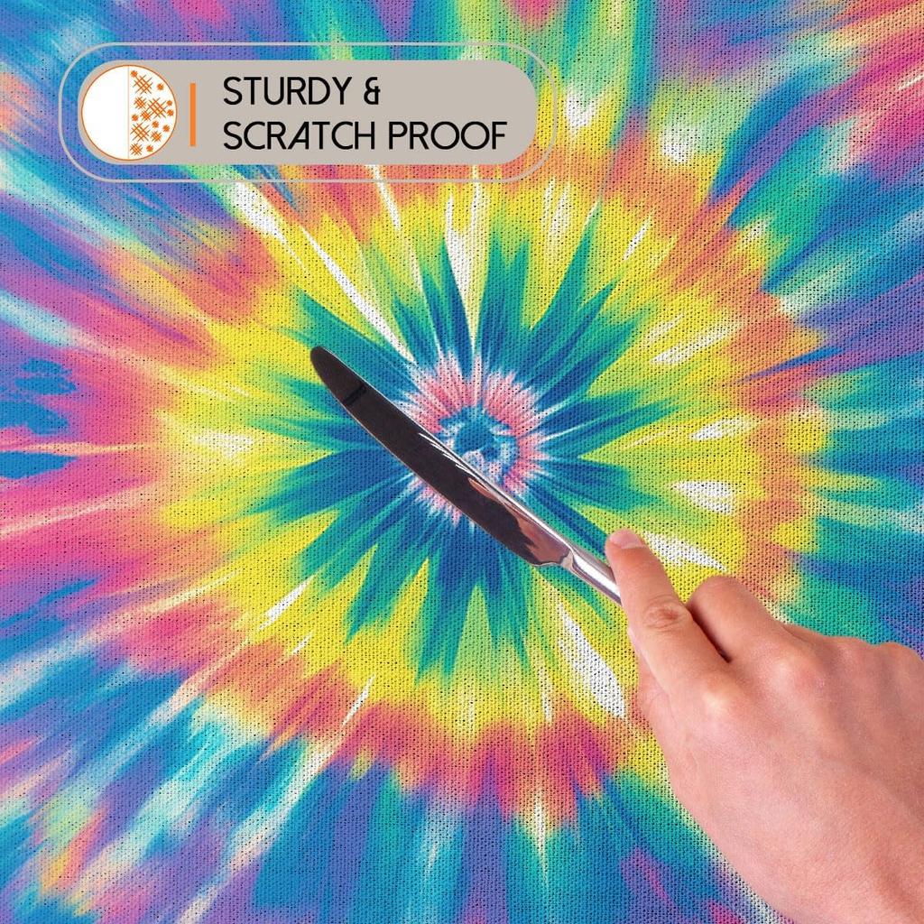 Tie Dye Square Tablecloth Hippie Colorful Swirls Rainbow Table Cloth Cover for Holiday Parties Kitchen Dining Indoor Outdoor