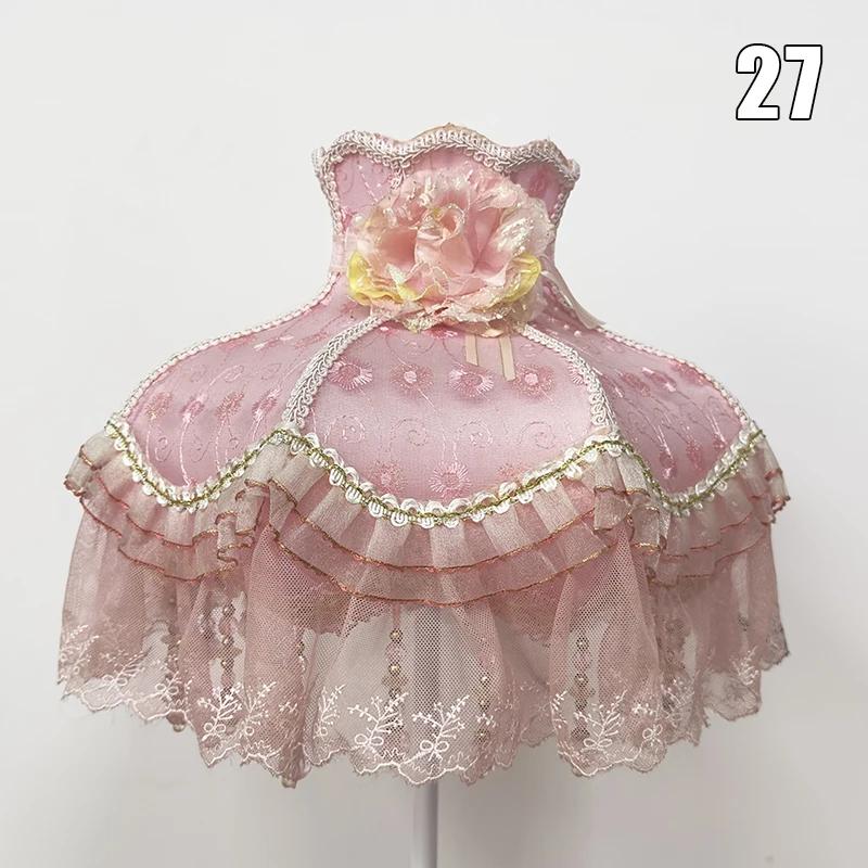 European Style Lampshade Luxury Retro Beaded Lace Flower Bedroom Bedside Lamp Floor Lamp Wall Lamp Dust Cover Home Decoration