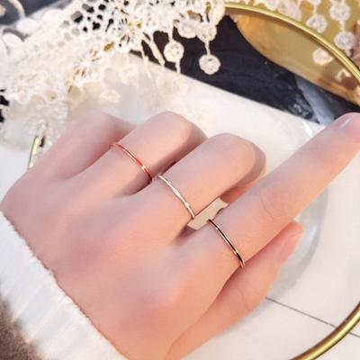 Cienki Pierścionek 1mm Stackable Pozłacany 14k Różowym Złotem Pierścionek ze Stali Nierdzewnej dla Kobiet Dziewczyn CLE