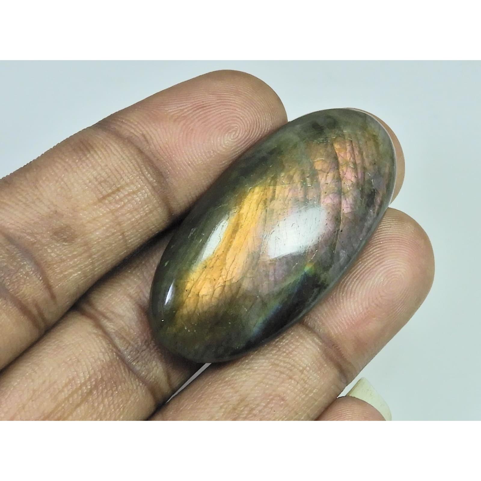 

21X45X07MM Natural Purple Labradorite Spectrolite Oval Loose Gemstone 61Cts. D-449