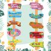 Hawaii Summer Themed Beach Party Paper Cartoon Pattern Signage Props Decoration
