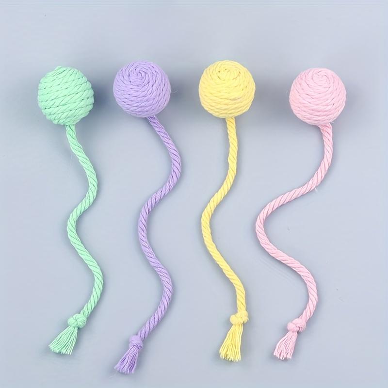 

Интерактивная игрушка для кошек: 4 подвесные игрушки для кошек с колокольчиками и хлопковыми веревками, которые развлекут вашу кошку на долгие часы. 4pcs/set