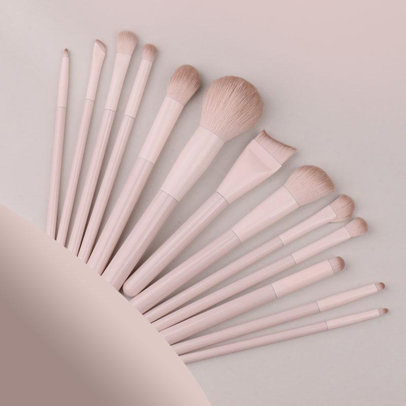 Pink Beginner Makeup Brush Set: Eyeshadow, Blush, Contour, Blending & Nose Shadow