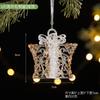 Christmas Tree Decor Acrylic Elk Bell Pendant Transparent Snowflake Pendants With Sequins Home Xmas Party Decoration Accessories