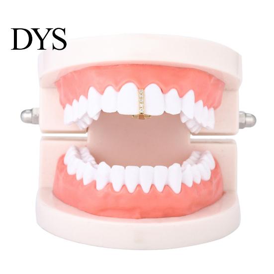 Teeth Protector Braces Heart Shape Cubic Zirconia Men Women Decoration Hip Hop Vertical Stick for Halloween Jewelry