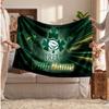 Ireland Rugby Flannel Blanket, Custom Name Text Personalized Soft Throw Blanket Home Decor Gift