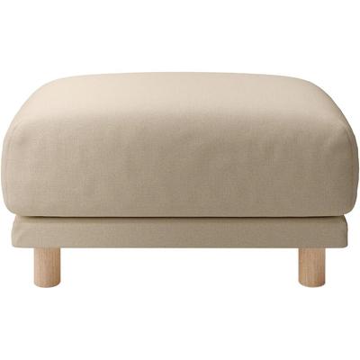 Cotton Linen Basketweave Cover for Ottoman Beige - Pocket Coil, Japan