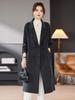 2025 Autumn/Winter Women's Mid-Length Double-Breasted Wool Coat with Belt
