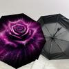 1pc Rose Purple Pattern Umbrella  Automatic Opening and Closing Umbrella, High Quality Umbrella, Ideal Gift for Her 201