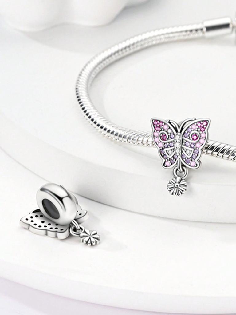 Charm Copper Colors Spring Design Colorful Butterfly Shape Bead For Design Bracelet Diy Beads Stylish Charms Jewellery Making Gift For Women Styfne