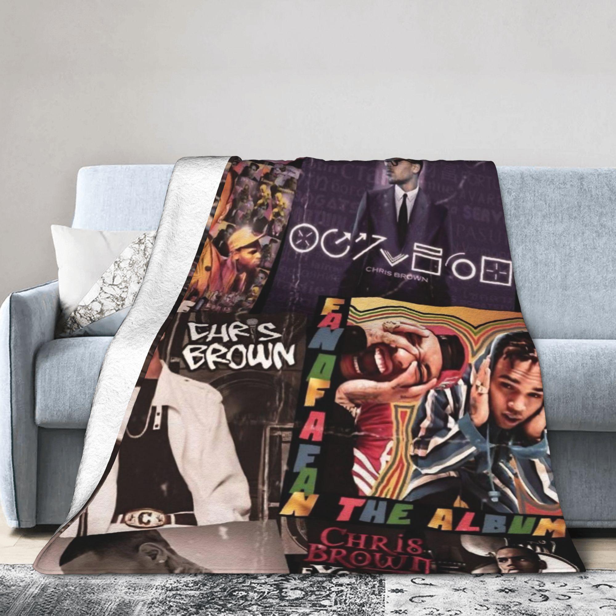 

Warm Soft BlanketsKids Adult Travel Rapper Chris Browns Throw Blanket Flannel Bedspread Sofa Bed Comfortable Sofa Bed Cover 75x90cm