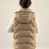 Herfst en winter dames effen kleur glanzende mode capuchon winddicht verdikte warme damesvestjas 5 kleuren