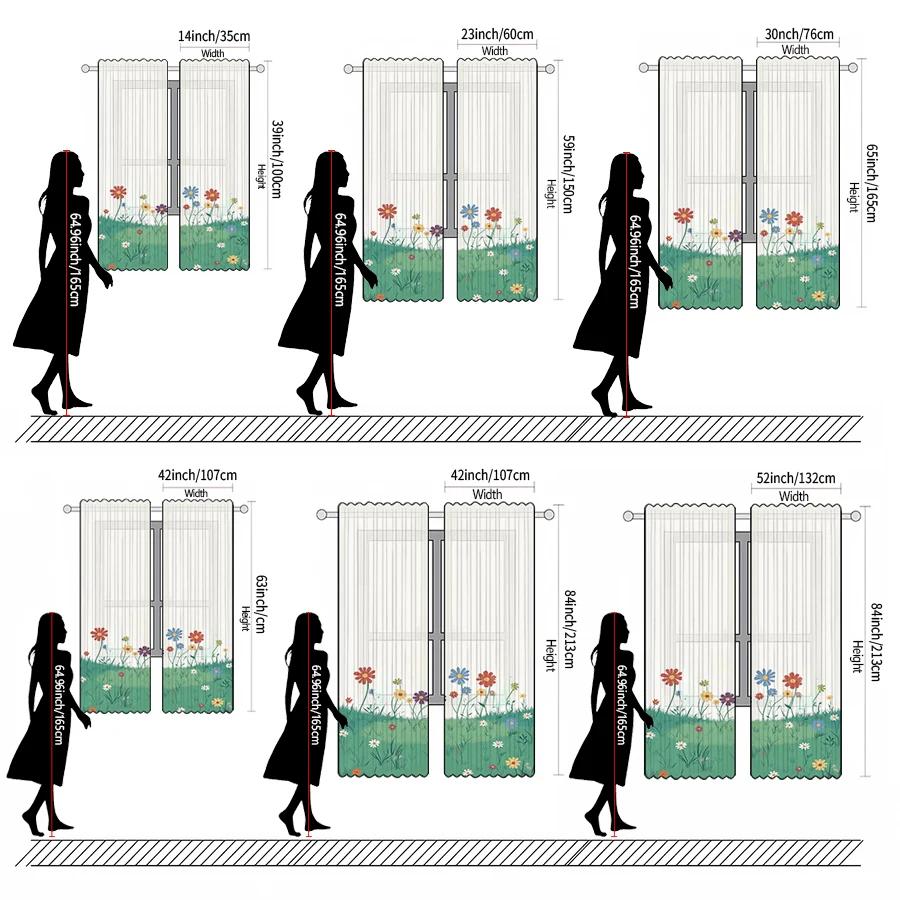 2 Pieces of Christmas Sunflower Printed Curtains   Pole Bag Curtains   Christmas Decorations   Home Decorations   Room Decorations