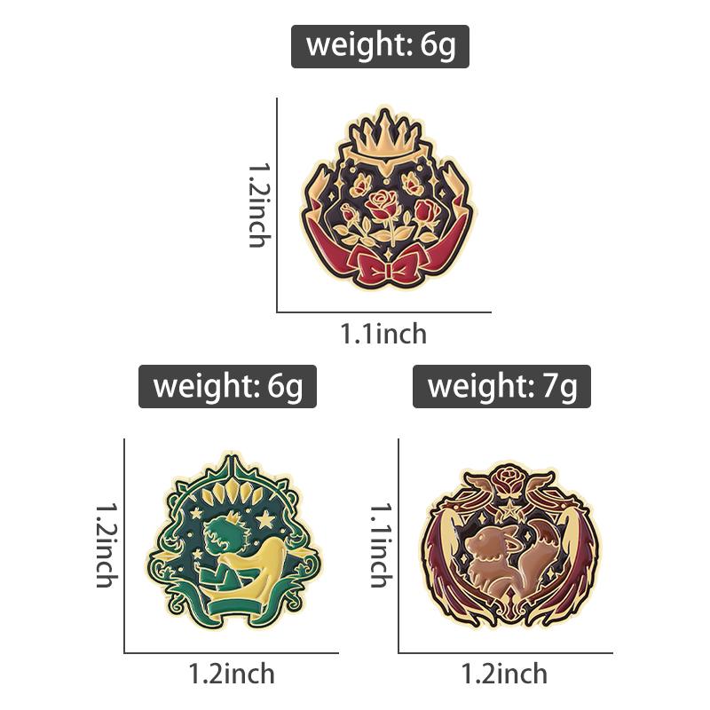 Prince and Rose Enamel Pins Custom Novel Animation Brooches Lapel Badges Clothes Punk Funny Jewelry Gift for Friends