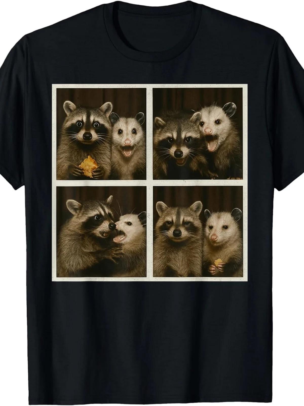 Funny Possum And Raccoon Photobooth Selfie Trash Feral Women T-Shirt.Jpg Same St S