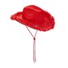 Wide Brim Western Cowboy Hat Furry Trim Top Hat Classic Cowgirl Hat  Street Party