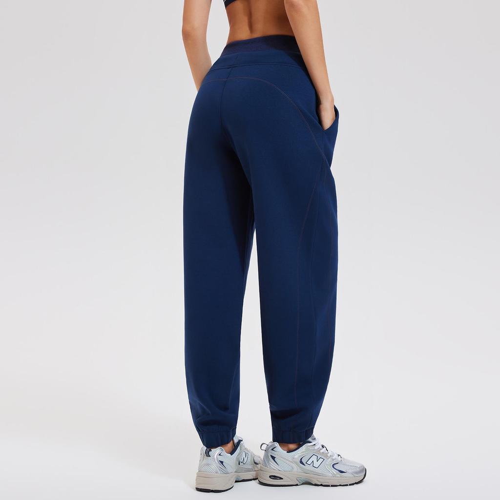 Women's High Waist Loose Fit Athletic Sweatpants - Autumn/Winter, Cuffed, Versatile, Slimming