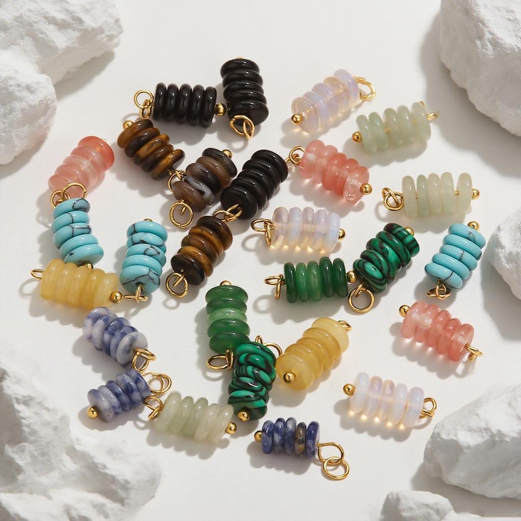 1pc Natural Stone Beads Spacer Charms for Women Earrings Pendants Necklace DIY Handmade Crystal Stone Pendants Jewelry Making