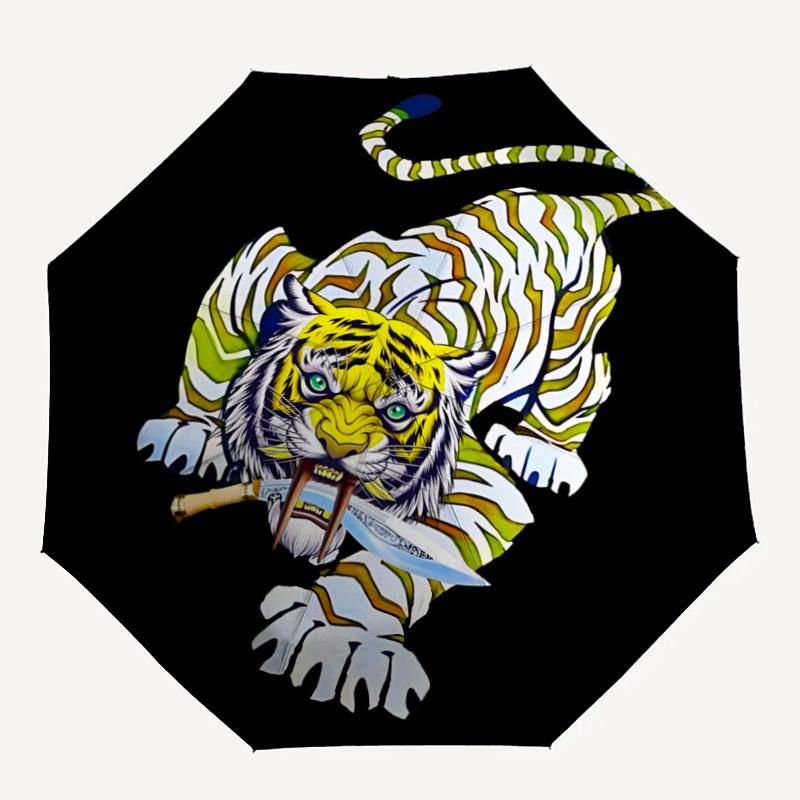 

1pc Tiger Sword Automatic Open/close Folding Umbrella, Compact Portable Travel Umbrella, Durable Construction yy250809061