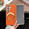 Electroplated 360 Rotating Bracket Magnetic Phone Case for Samsung Galaxy Z Fold8 Ultra Fold 8 7 Leather Hinge Protective Cover